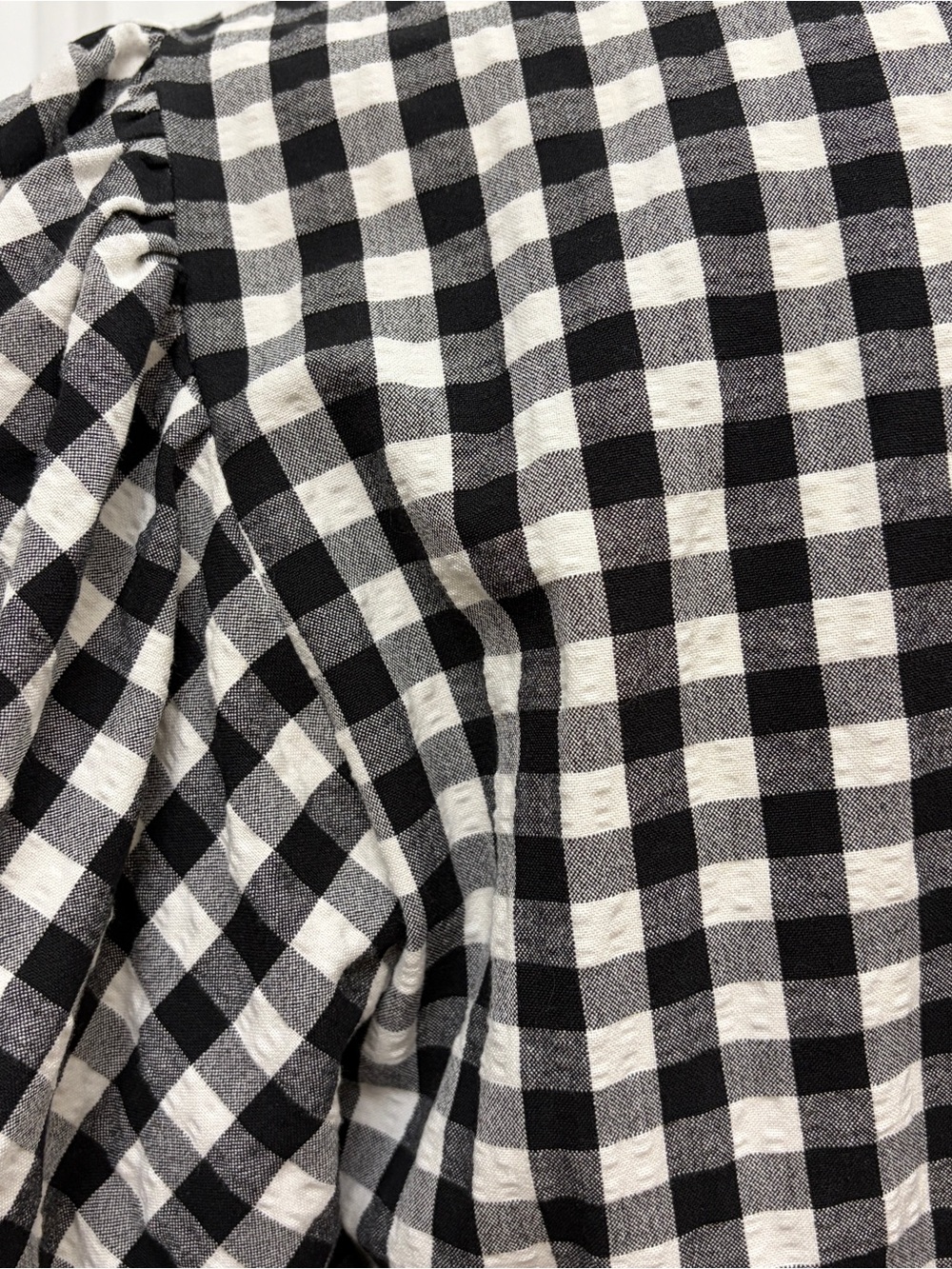 ALIGNE Harlin Black White Gingham Midi Dress Puff Sleeves Pockets UK 18 US 14 - Picture 8 of 12